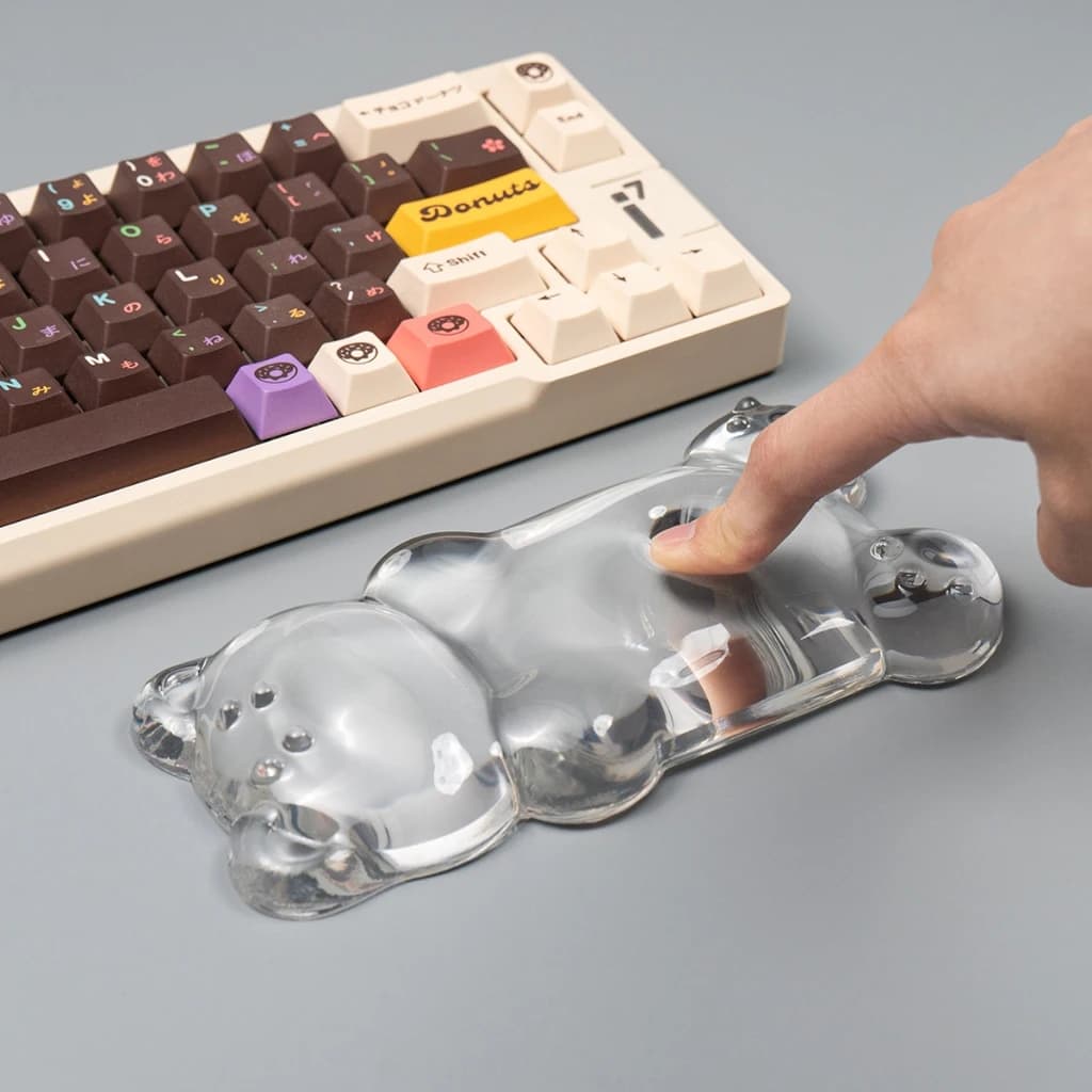 Simpatico supporto ergonomico per il polso del mouse in gel di silicone a forma di orsetto, morbido e confortevole, tappetino per mouse, cuscino morbido per ufficio, casa, scrivania, computer.