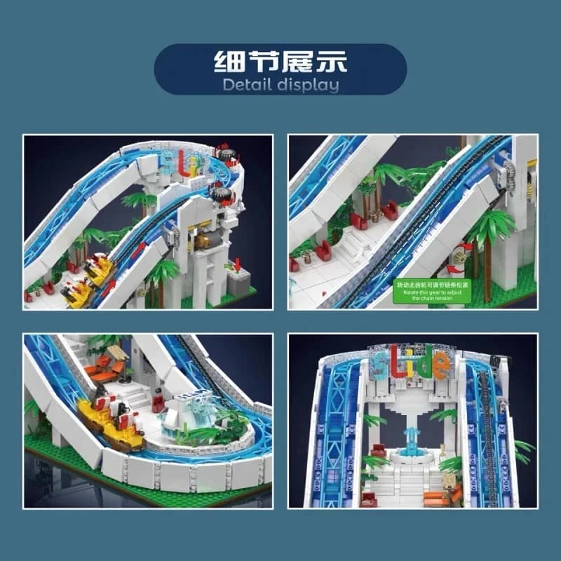 Mould King 11021 Water slide Building Block Creative Brick Set Assembly Educational toys Kids Christmas Gift 2088 PCS