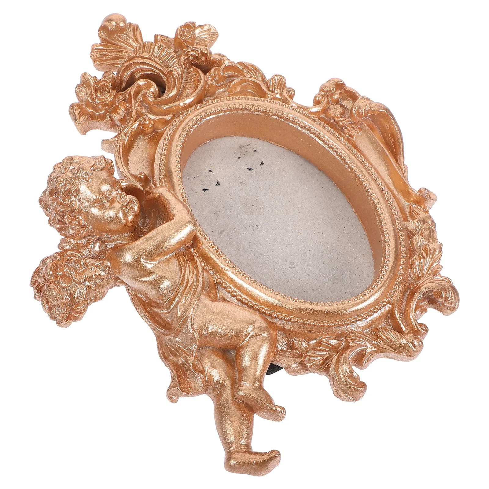 Cornice Portafoto Decorativa in Resina a Tema Angelo, Espositore da Tavolo per Foto, Cornice per Casa, Ufficio, Caffetteria