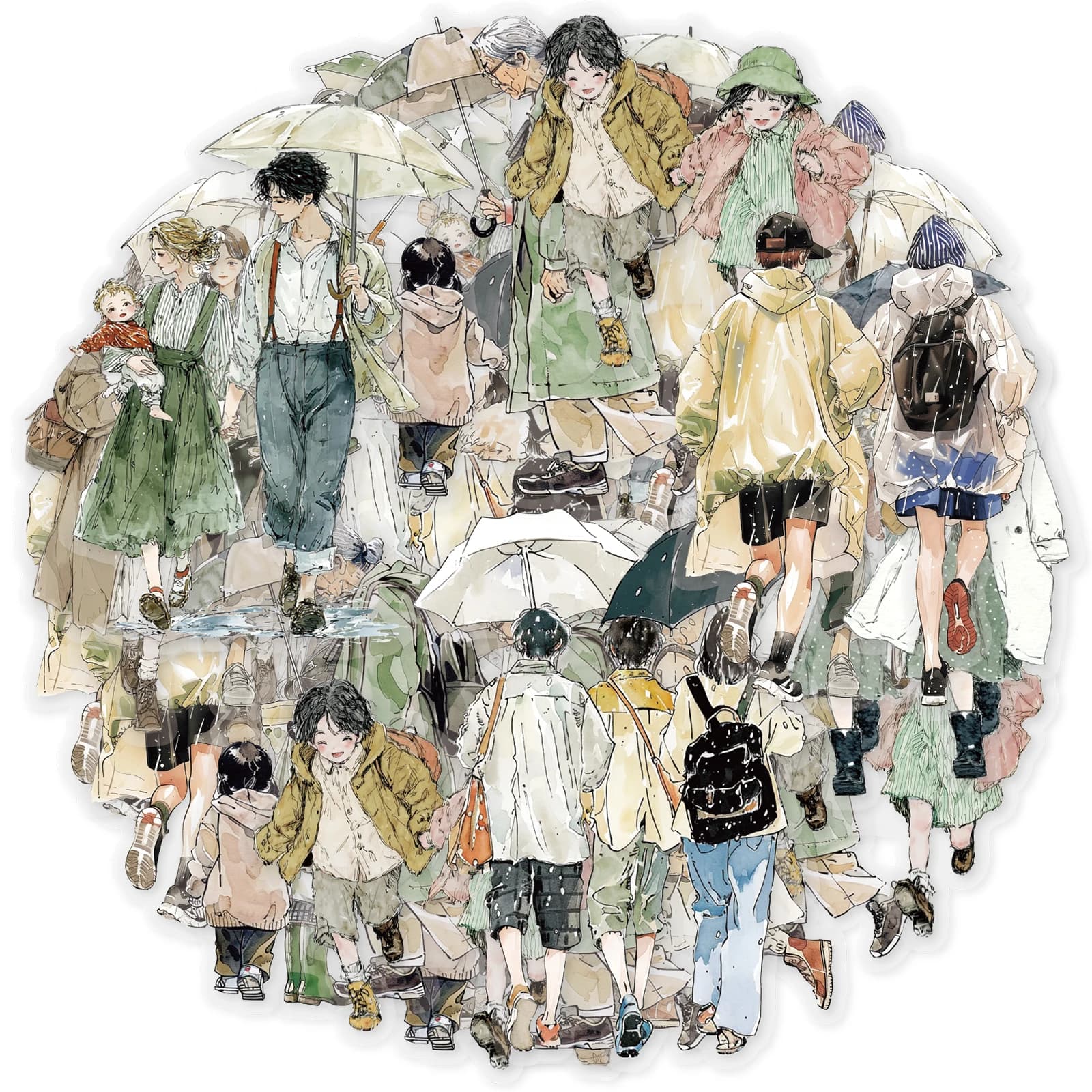 Etori Life Rainy Season Concerto Giorno piovoso Record Modello di carattere Adesivi Quaderno fai da te, Adesivi per telefoni, Album fotografici, Cancelleria per studenti, Sacchetti di carta regalo per bambini, Decorazione della stanza, Adesivi giocattolo