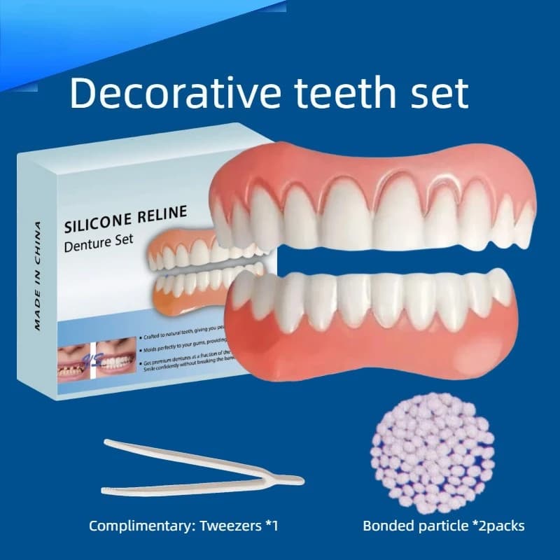 Top and bottom teeth TPR Simulated teeth Bretelle Toothpaste whitening Protective temporary smile