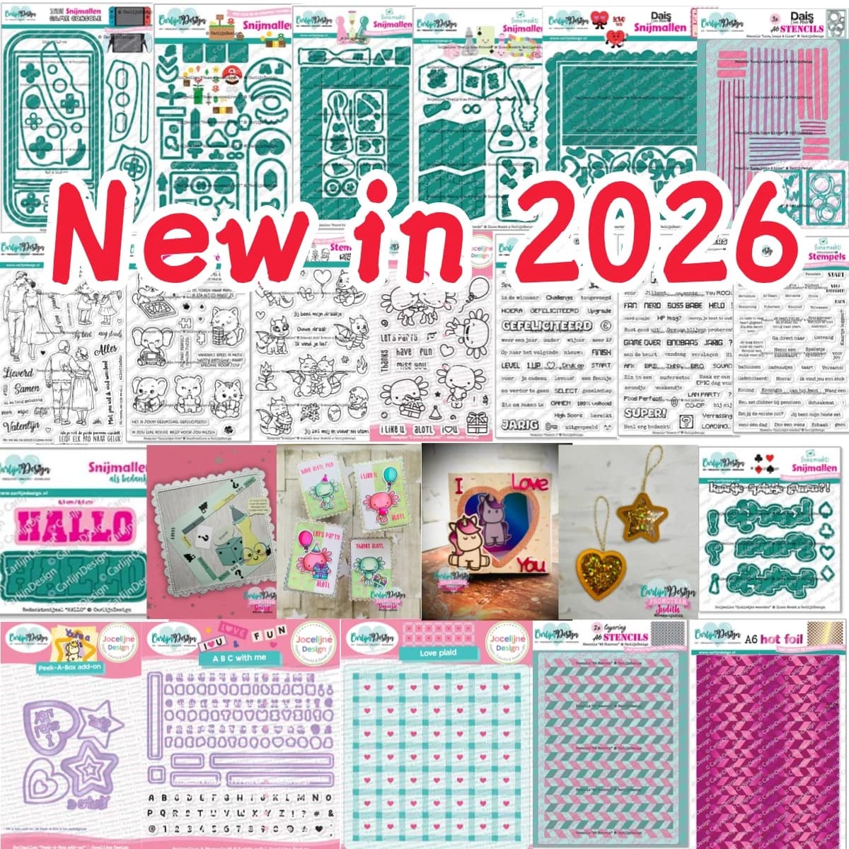Scatola Cuori Animale Metallo Fustelle Amore Plaid Stencil Timbri trasparenti Hot Foil per fai da te Creazione di carte Scrapbook San Valentino 2026