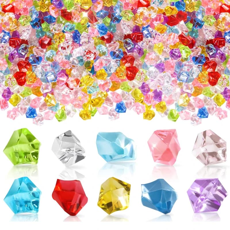 50PCS Acrylic Ice Rocks Crystals Gems Pirate Treasure Toys Diamonds Kids Birthday Party Favors Stocking Stuffers Gifts