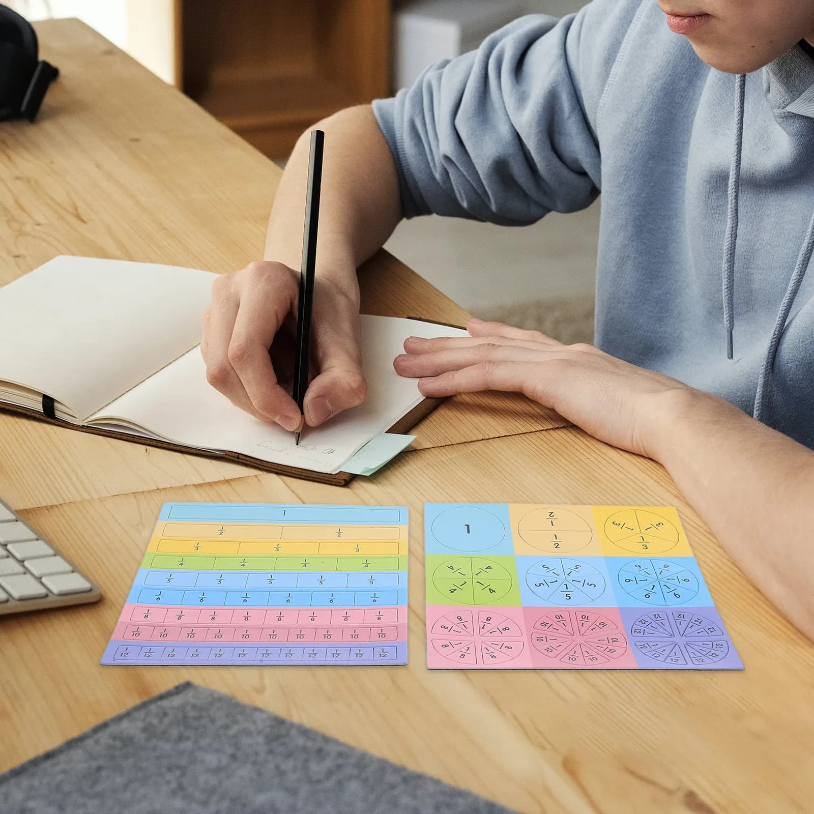 Set di Manipolatori Magnetici per Frazioni, Cerchi e Piastrelle per Addizione, Sottrazione, Moltiplicazione e Divisione, Strumenti Didattici per la Matematica