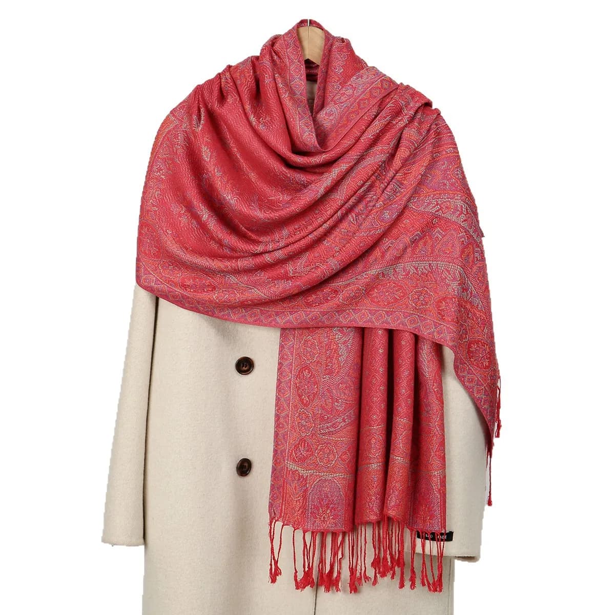 Sciarpa di Pashmina spessa all'ingrosso Scialle avvolgente Stole jacquard Paisley Sciarpe di anacardi vintage Tippet in cotone stampato Protezione solare Hijab