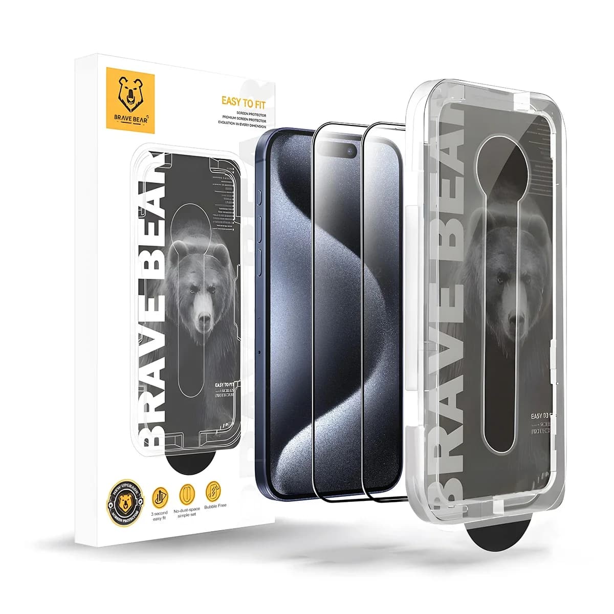 2PCS Protezione per lo schermo per iPhone 16 15 14 13 12 Pro Max Plus Pellicola protettiva antiurto in vetro temperato Accessori per telefoni
