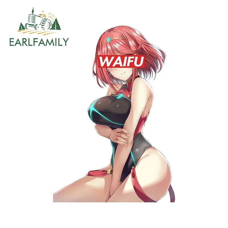 EARLFAMILY 13cm x 9cm per Xenoblade Pyra Waifu adesivi per auto protezione solare decalcomanie semplici accessori Windows moto paraurti Decor