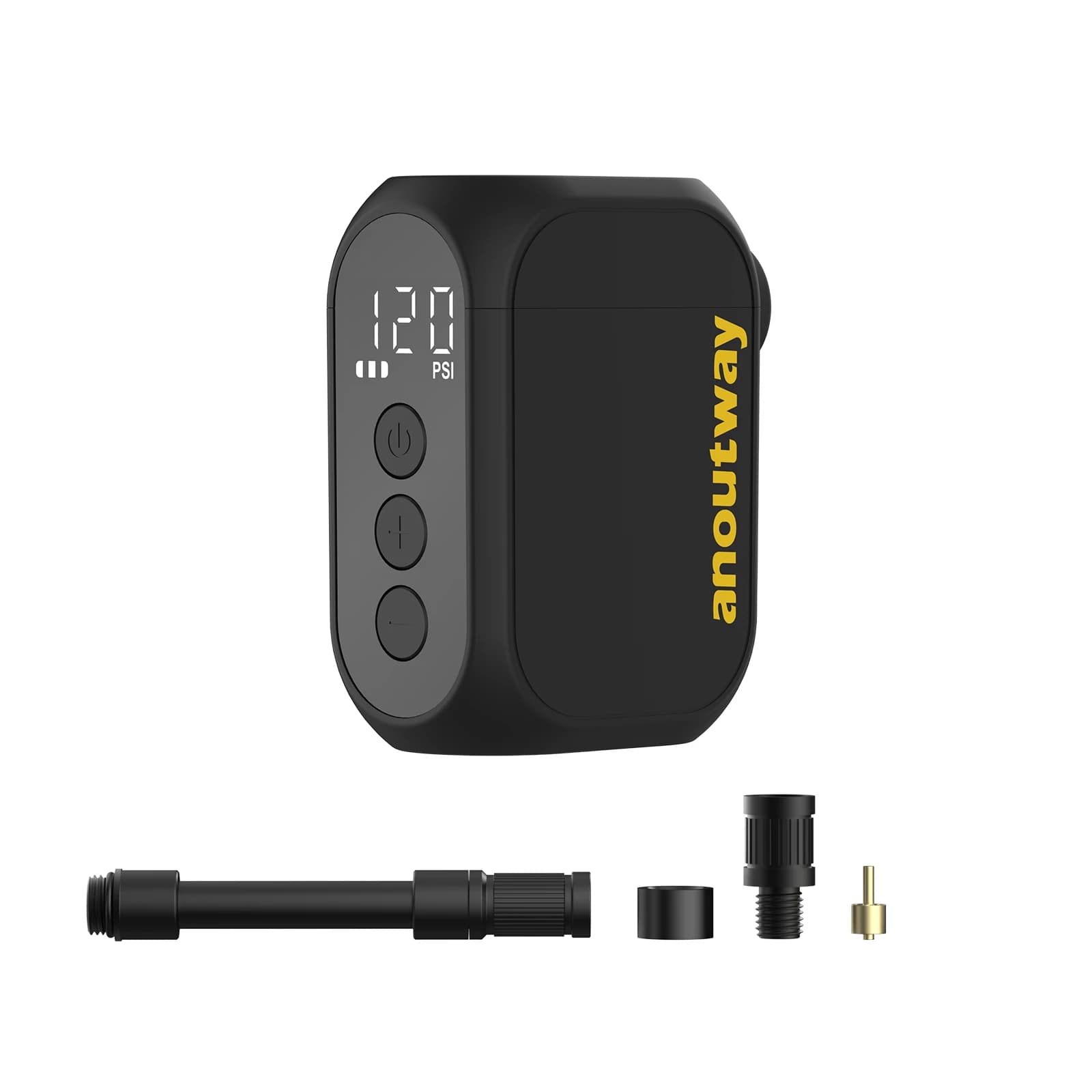 Anoutway AT1 Pro Electric Mini Bicycle Pump for Bike Tire Air Inflator 120 PSI Max 450mAh 7.4V Battery Air Compressor