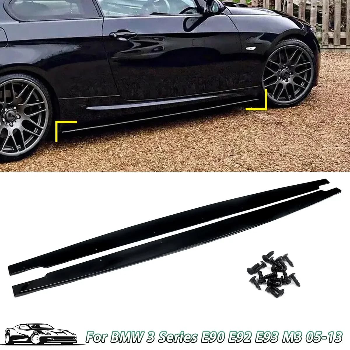 Gonna laterale stile MP per BMW E90 E92 E93 M3 2005-2013 pannello di estensione con stampa in carbonio splitter body diffusore