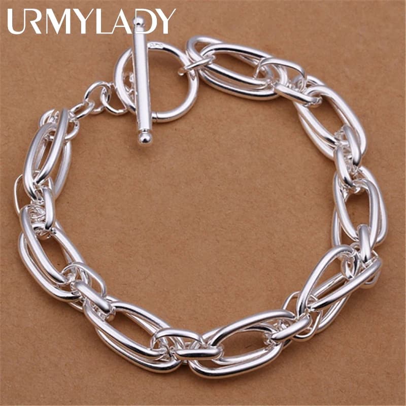 URMYLADY Wholesale For Men Chain Bracelets Sterling Silver 925 noble wedding gift party fashion jewelry Christmas gifts