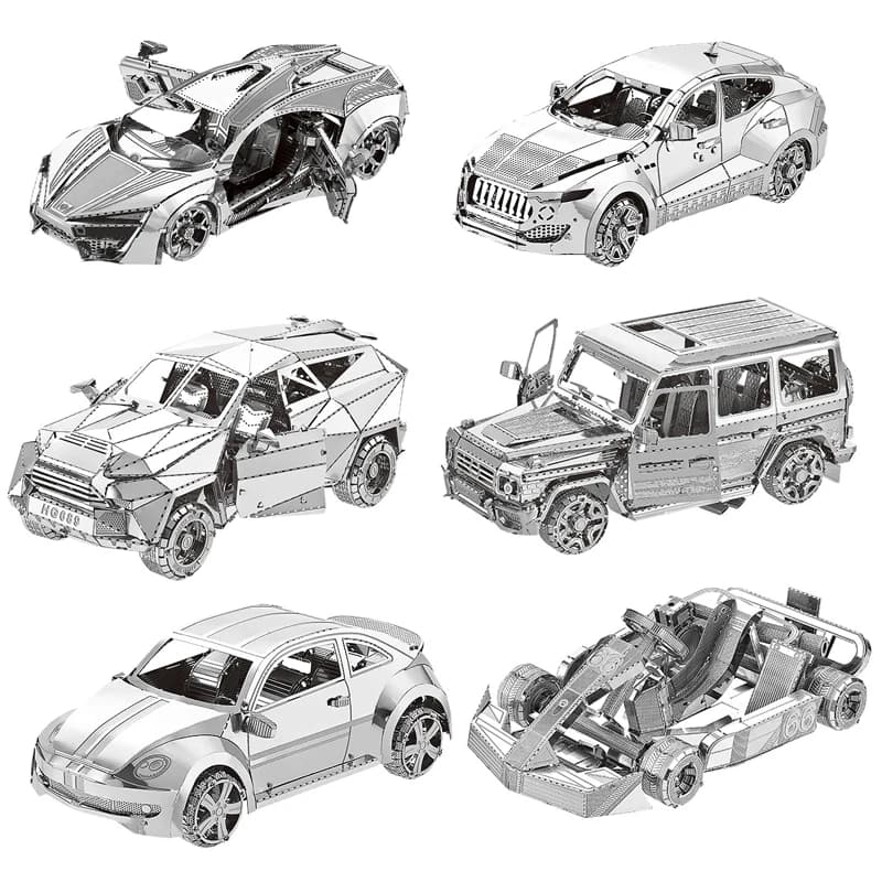 Veicolo terrestre Puzzle in metallo 3D KART Modello di carro armato Modello di puzzle tagliato al laser fai-da-te per giocattoli educativi per bambini adulti Decorazione del desktop