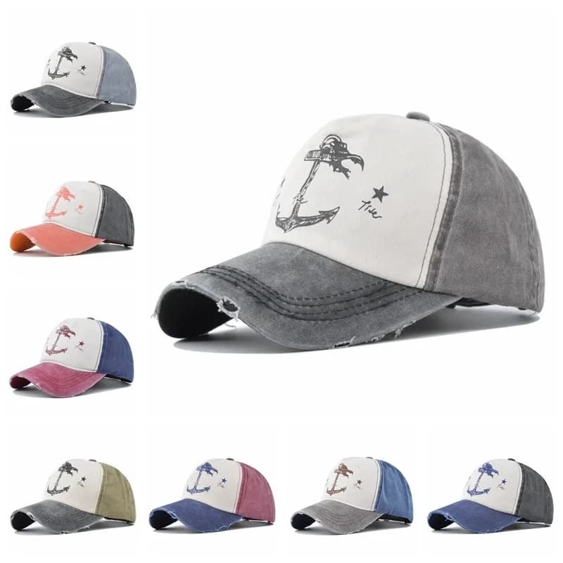 Cappelli per coppie primaverili e autunnali Cappelli da baseball in cotone per uomini e donne Realizzati Cappelli da sole con ancoraggio usati Donna Regalo da spiaggia Yacht da barca