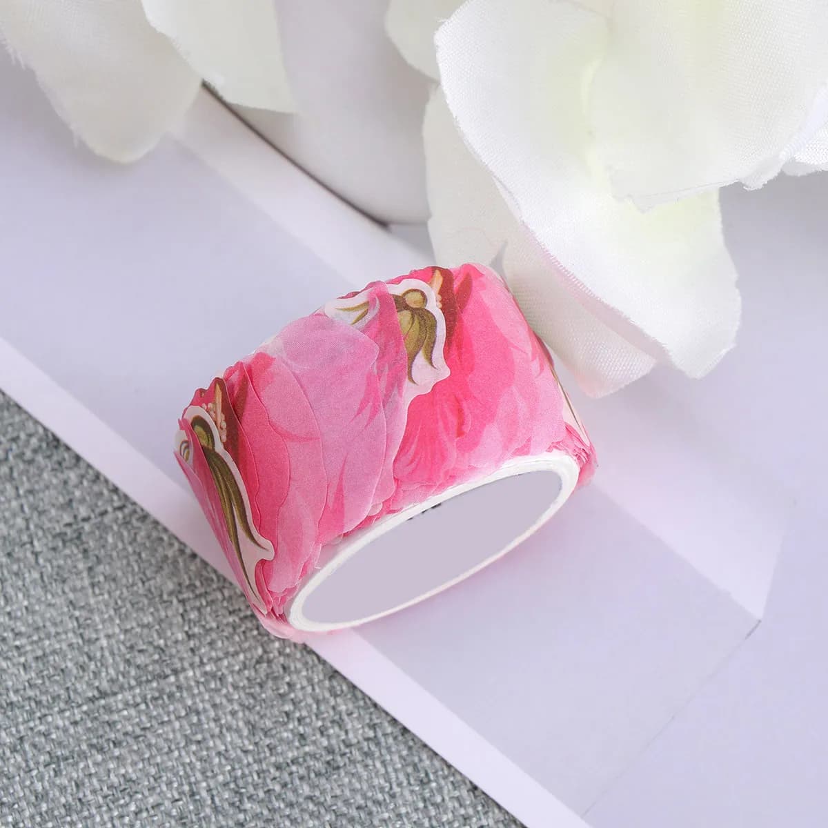 Nastro Washi con Petali, Adesivi Floreali, Nastro Decorativo in Carta per Scrapbook, Confezioni Regalo Fai-da-Te, Organizer e Quaderni