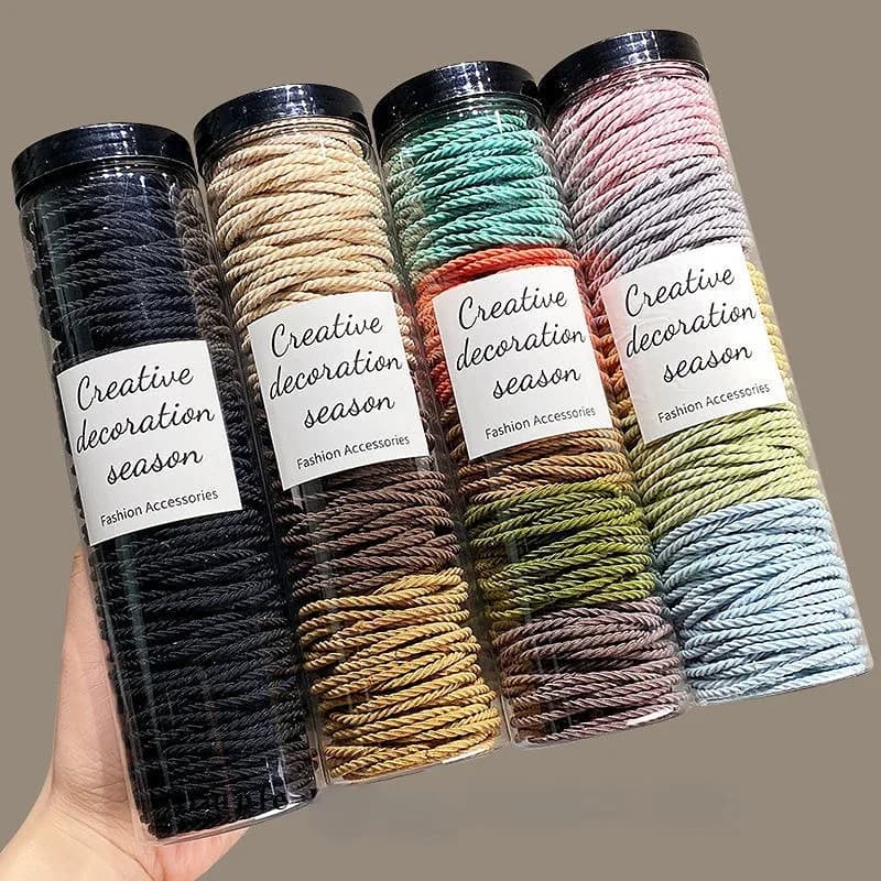 100 pezzi Anelli per capelli senza cuciture Fascette elastiche per capelli Semplici corde per capelli tutto-fiammifero Anelli per capelli antiscivolo