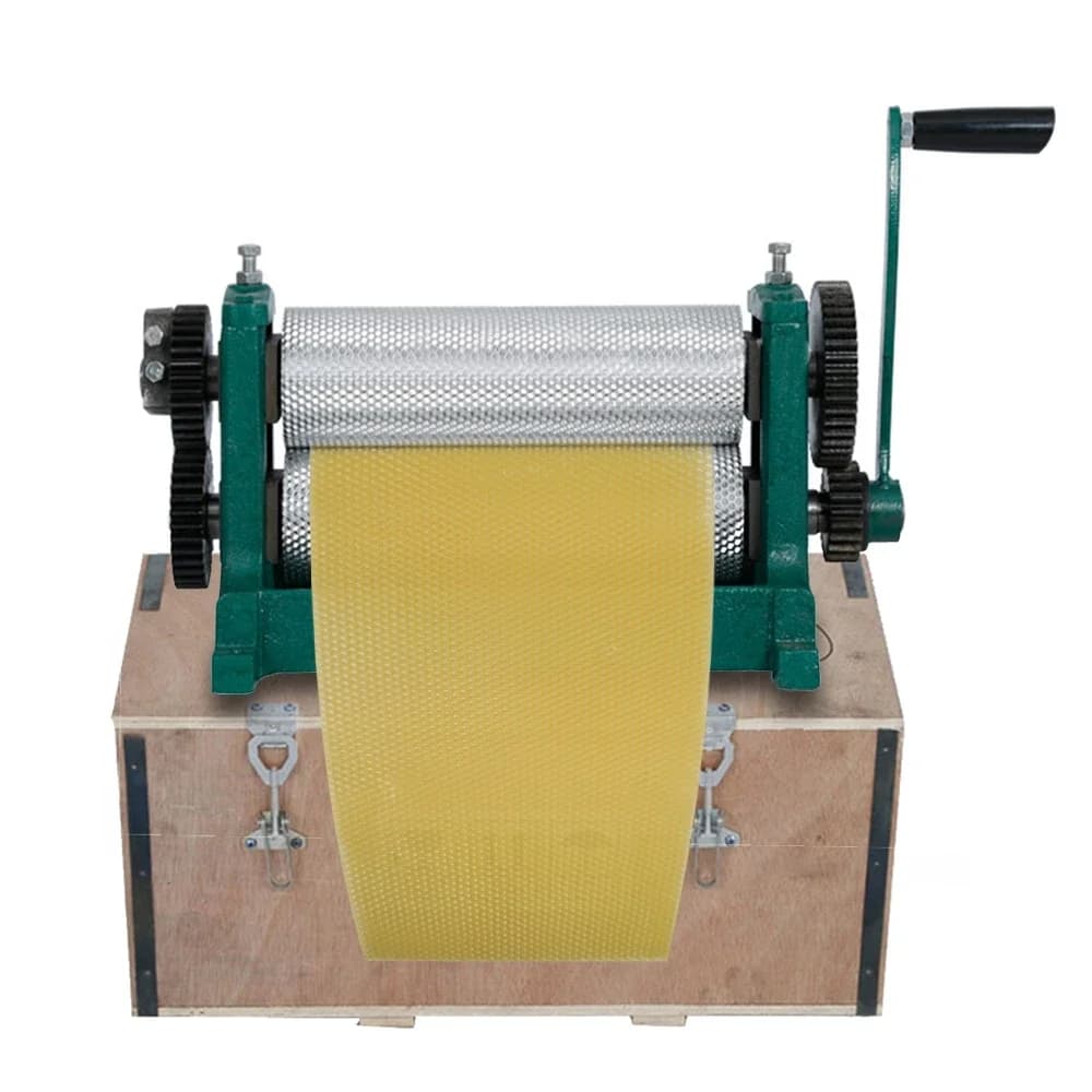 Nuova Macchina per Goffratura Cera d'Api con Rullo, per la Creazione di Timbri in Cera d'Api, Pressa per Fondamenta in Metallo 220V, Attrezzatura per Apicoltura, Garanzia 1 Anno