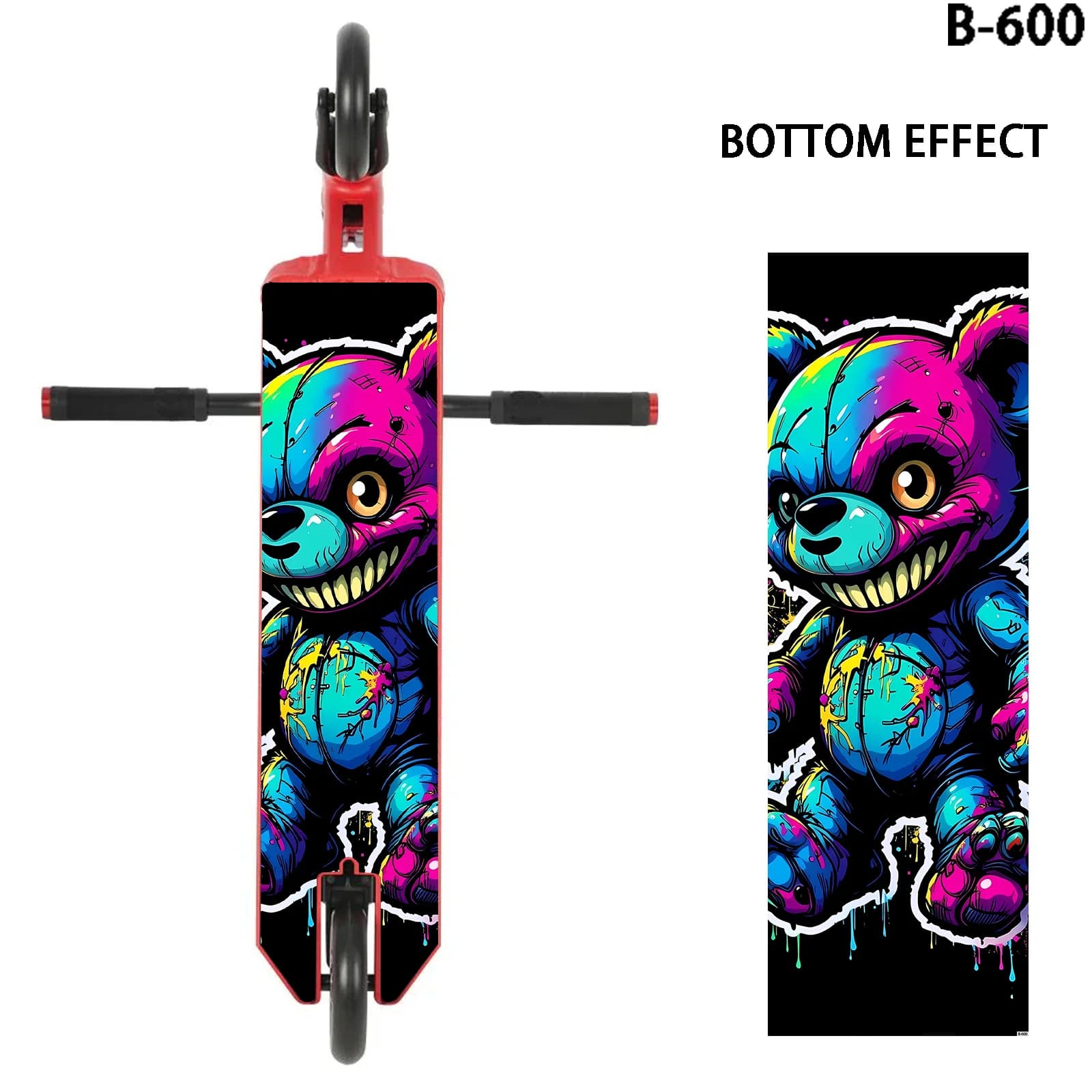 1 adesivo personalizzato per scooter a forma di orso scuro, adesivo decorativo fai da te per scooter/adatto per scooter/scooter pieghevole portatile/scooter pesante