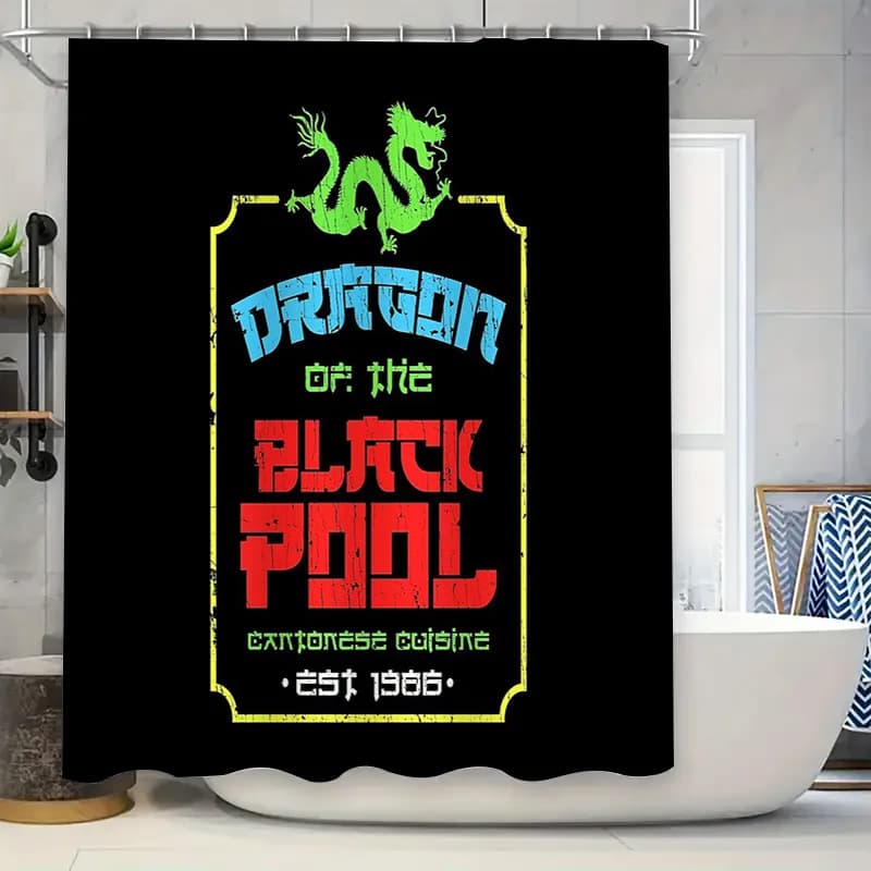 Tenda da doccia drago fantasia foresta tenda da doccia tenda da doccia gotica creatura mitica arredamento bagno arte decorazioni per la casa uniche