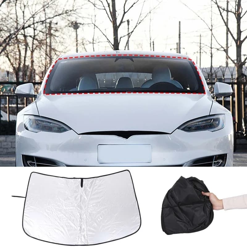 Parasole per Auto, Protezione Solare Retrattile per Parabrezza Anteriore, Accessori Interni per Tesla Model S 2017-2026