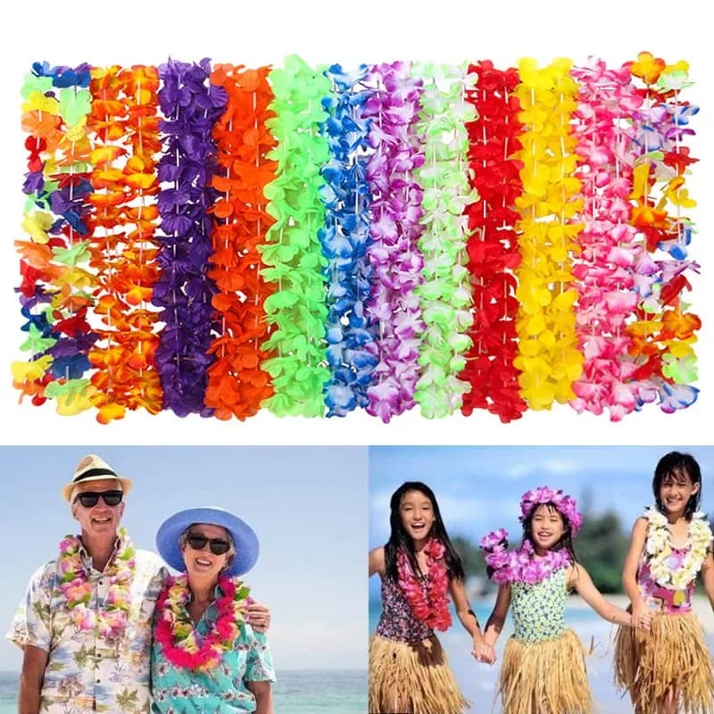 12/50 PCE Hawaiian style party necklace garlands accessories for beach garlands