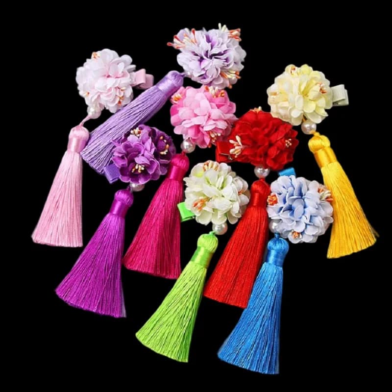 1 paio di fermagli per capelli per ragazze capodanno cinese intrattenimento musiche e canzoni tradizionali principessa nappe peonia fiore forcine per bambini accessori per capelli per bambini
