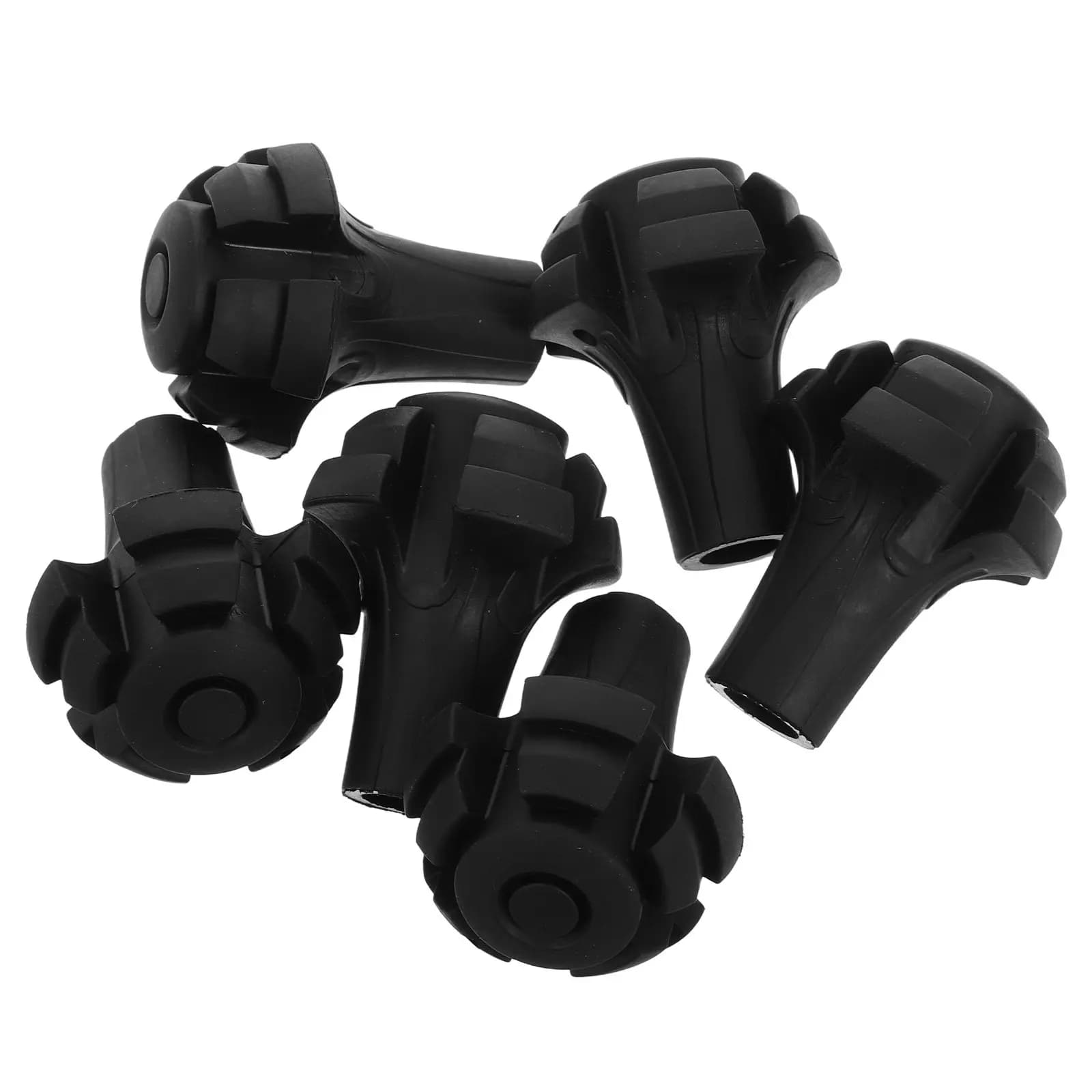 6Pcs Trekking Pole Tips Replacement Easy Install Non-Slip Rubber Walking Stick Cane Tips with Shock Absorption for Trekking