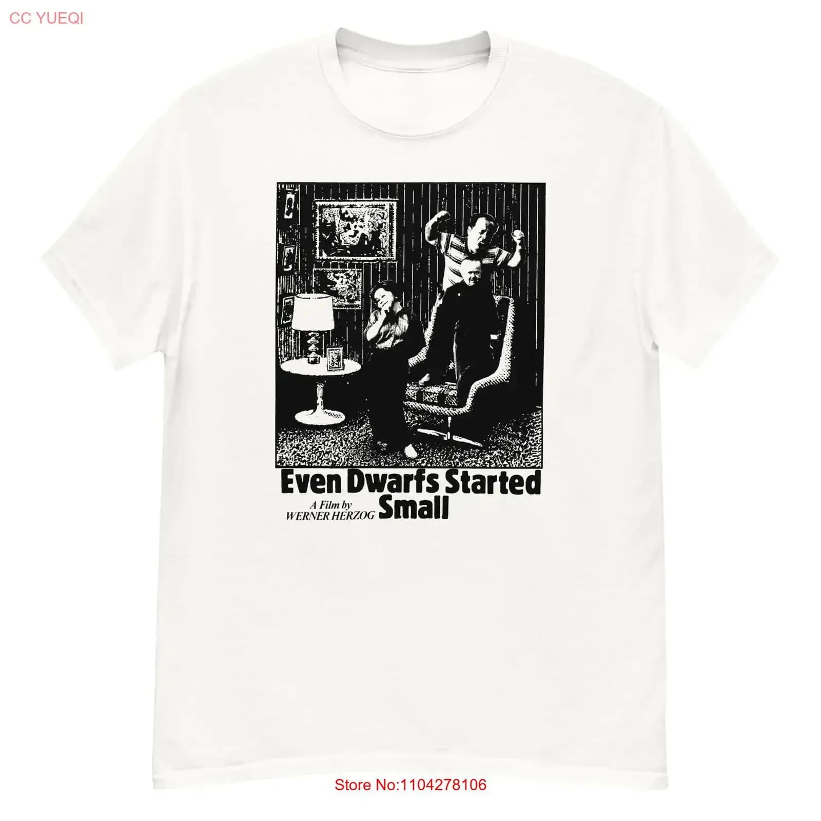 Maglietta vintage con grafica cult di Herzog dal film Even Dwarfs Started Small, streetwear casual, versatile, leggermente alla moda