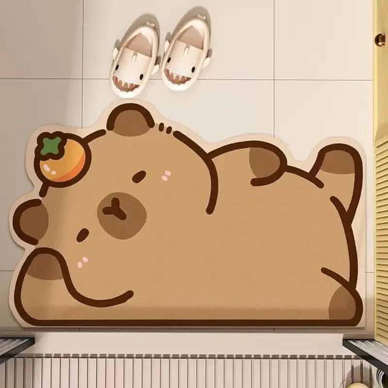 VIKAMA diatomacea floor bathroom carpet with cartoon designs, non-slip and cute bathroom carpet, suitable for bathrooms and entrances, home decoration
