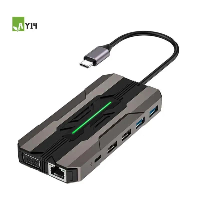 AY14 -13-IN-1 Docking station hub USB C SD card reader 1000M RJ45 -Compatible HDTV VGA Hub USB 3.0 Laptop Adapter
