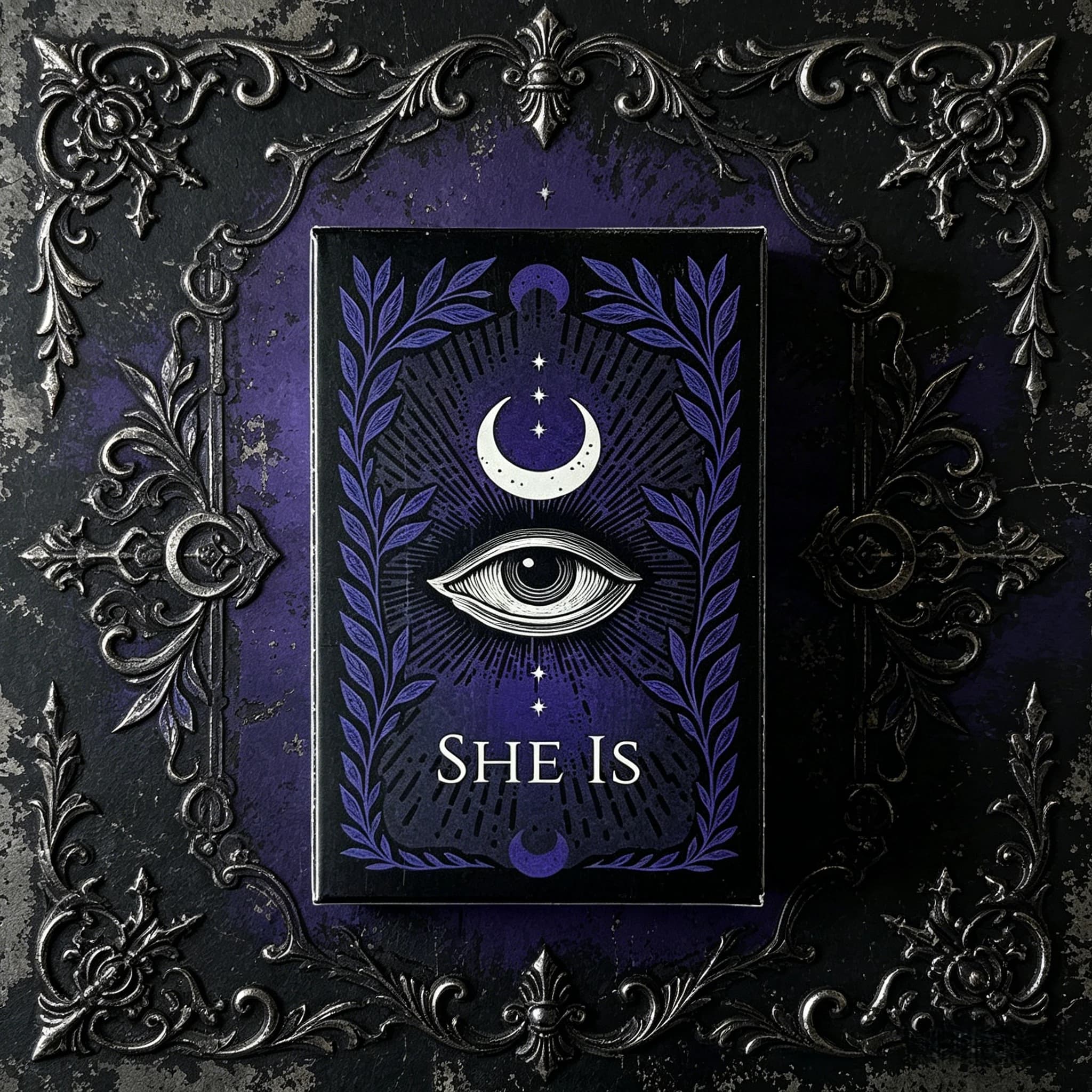 1Pcs Feminine Empowerment Mindfulness Cards, SHE IS Oracle Deck for Intuition & Emotional Healing, Dark Art Style Affirmation Cards for Self-Discovery, Perfect for Meditation, Self-Care & Spiritual Exploration
