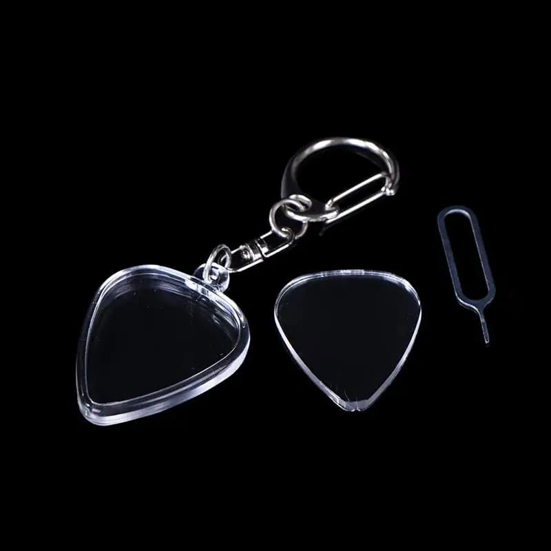 Accessori musicali; Custodia trasparente per plettri per chitarra, design a forma di cuore