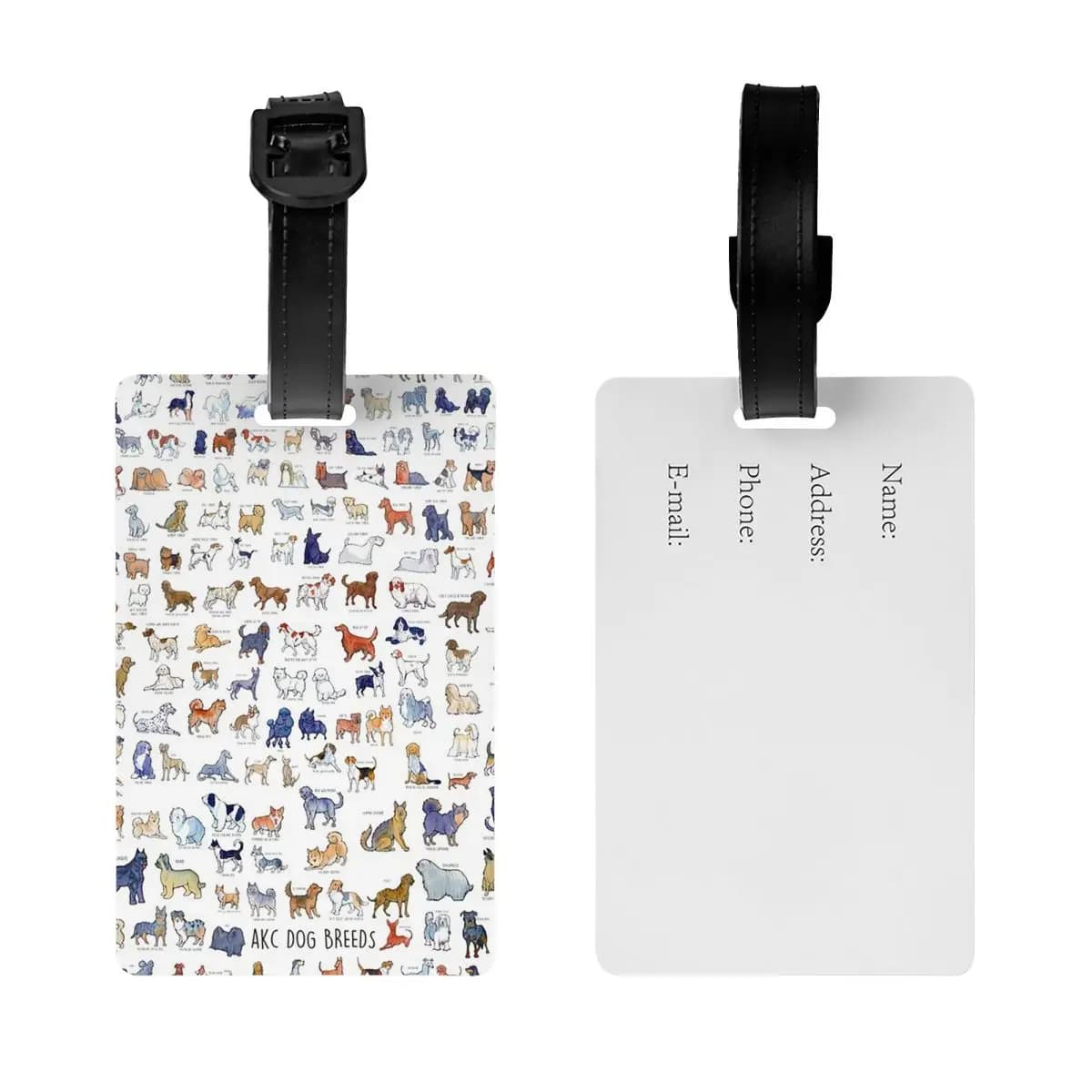Etichette per Bagagli di Ogni Razza di Cane AKC, Accessori per Valigie, Targhette per Bagagli da Viaggio, Porta Etichette con Nome e Indirizzo