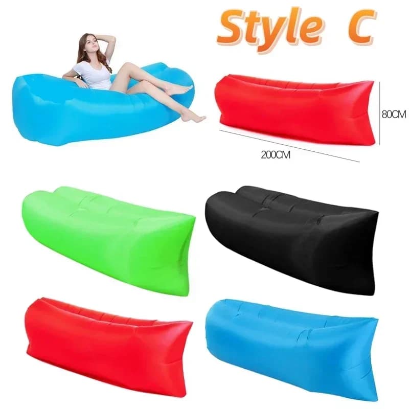 Materasso Gonfiabile Pieghevole per Campeggio, Letto ad Aria Singolo, Cuscino per Dormire all'Aperto, Materassino Portatile per Viaggi
