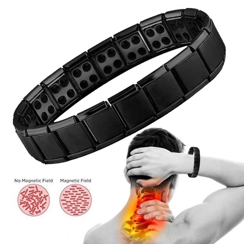 Nuovo braccialetto a maglie magnetiche in germanio nero in acciaio inossidabile per donna uomo braccialetto per russare gioielli energetici per assistenza sanitaria