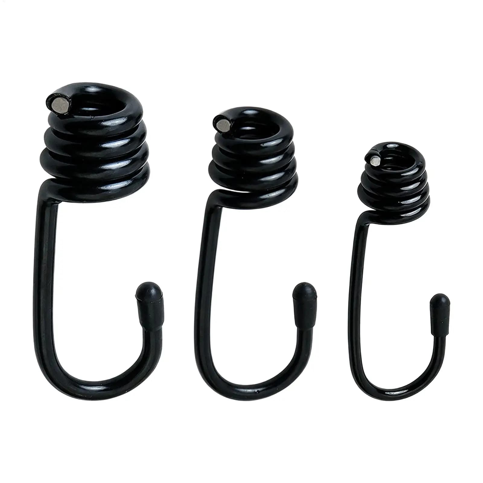 Heavy-duty Metal elastic rope hooks Versatile Outdoor Camping Canopy Tarp Tent Fixing Cord Capacity Black Cargo Net Hook