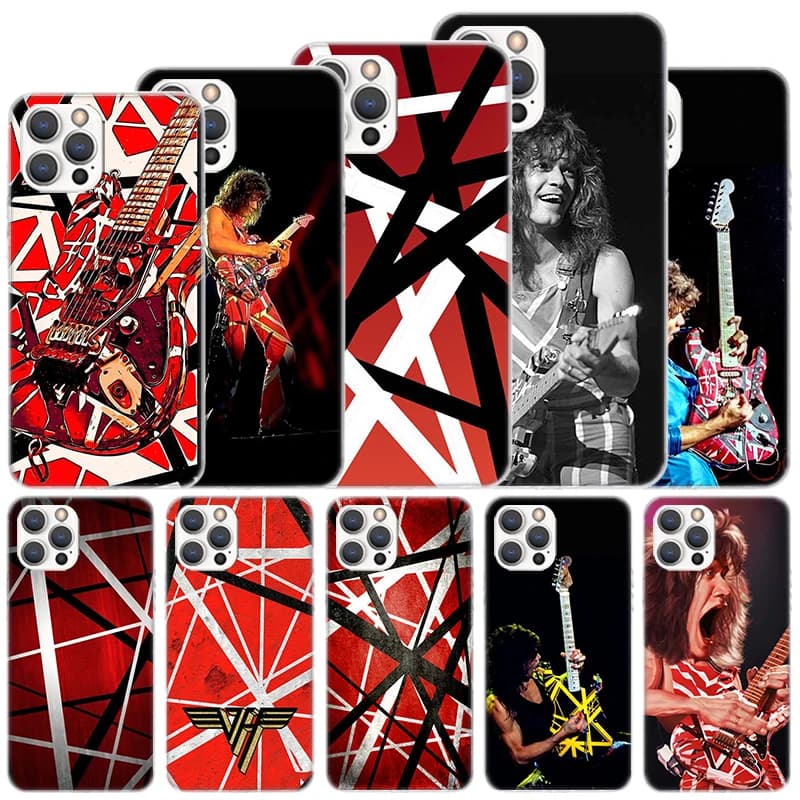 Eddie Van Halen Graphic Guitar Soft Case For iPhone 16 17 Air 16E 15 Plus 11 12 13 Mini 14 Pro Max Phone Cover Apple 7 8 SE Coqu