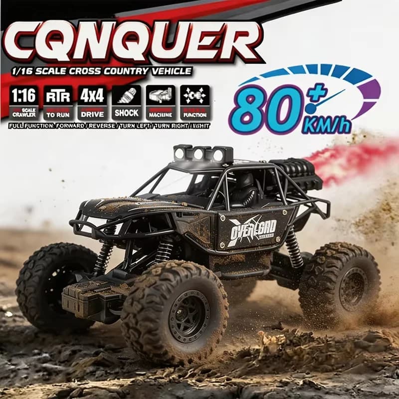 NUOVO Monster Truck Telecomandato in Scala 1:16, Alta Velocità 20KMH, Auto RC Fuoristrada con Luci LED per Adulti e Bambini, Regalo Durevole Pronto all'Uso