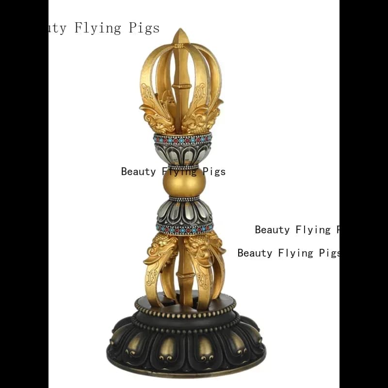 1PCS Home Feng Shui Ornament copper five strand diamond pestle demon slaying pestle Zong silver ornament decorative figurines