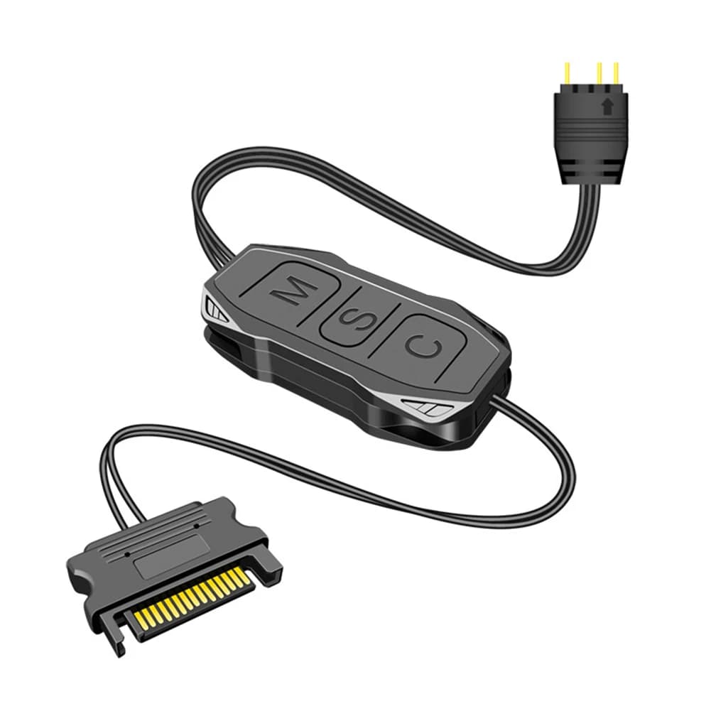 Cavo Controller Mini ARGB SATA 3 Pin 5V per Ventole di Raffreddamento Desktop, Illuminazione LED e Strisce Luminose per Dissipatori a Liquido