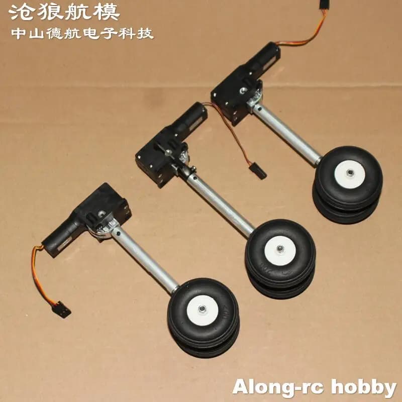 Height 123mm 230g Retractable Landing Gear with Two 2.0 inch PU Wheels for 2-4kg RC Hobby Plane Airplane Aircraft DIY Fighter