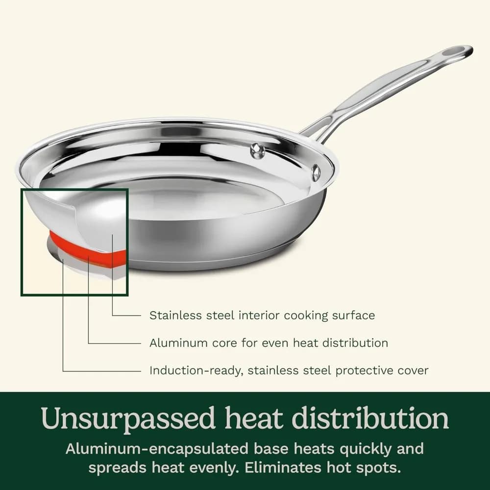 10 inch stainless steel pan - Professional non-stick pan for domestic chefs and kitchen enthusiasts