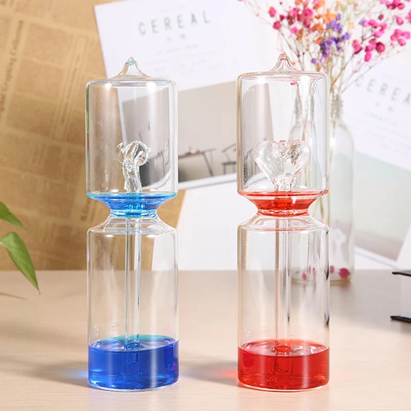 Educational toys science energy museum toy Love Meter hand boiler spiral glass thermometer