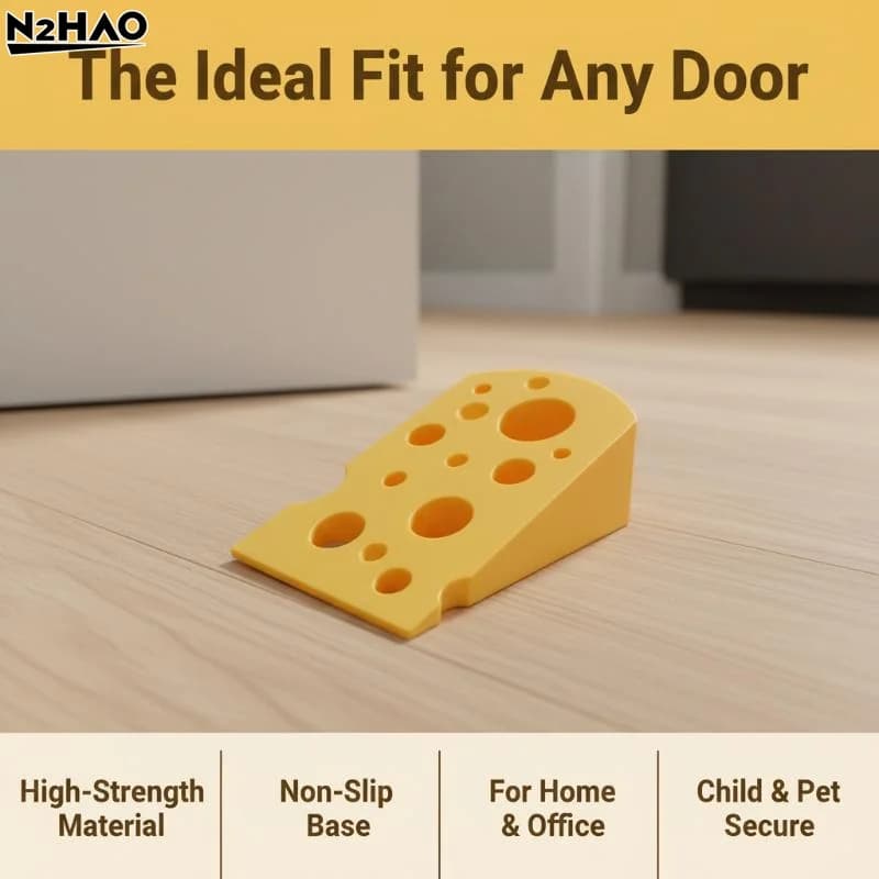 Cheese Shape Decorative Door Stop Non-slip No Drilling Door Stopper Anti Collision Door Bumper For Home&Bedroom