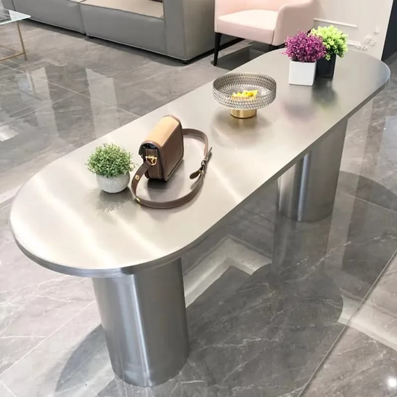 Espositore Commerciale Personalizzabile di Qualsiasi Dimensione, Tavolo Espositivo in Acciaio Inox, Scaffale a Isola per Negozi, Espositore per Abbigliamento, Fiori, Scarpe, Borse e Decorazioni