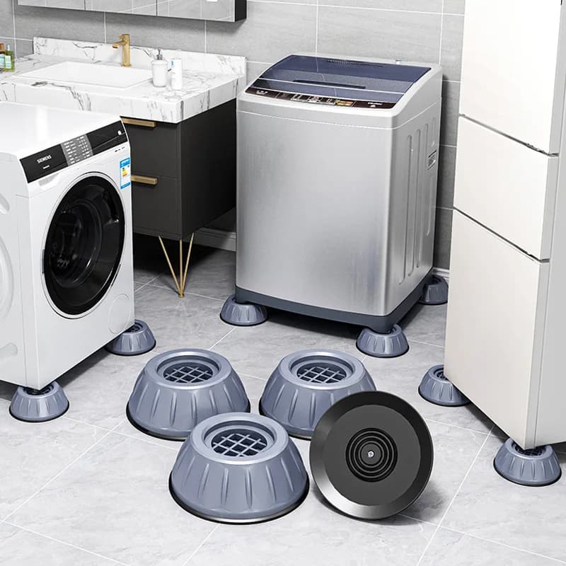 The 4-piece table and chair set for washing machine, plastic shock cushion improves stability to reduce noise