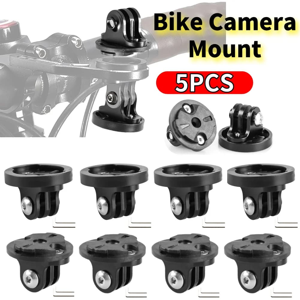 5 Pezzi Supporto per Computer da Bicicletta Garmin Gopro, Adattatore in Lega di Alluminio per Luce Anteriore, Sgancio Rapido