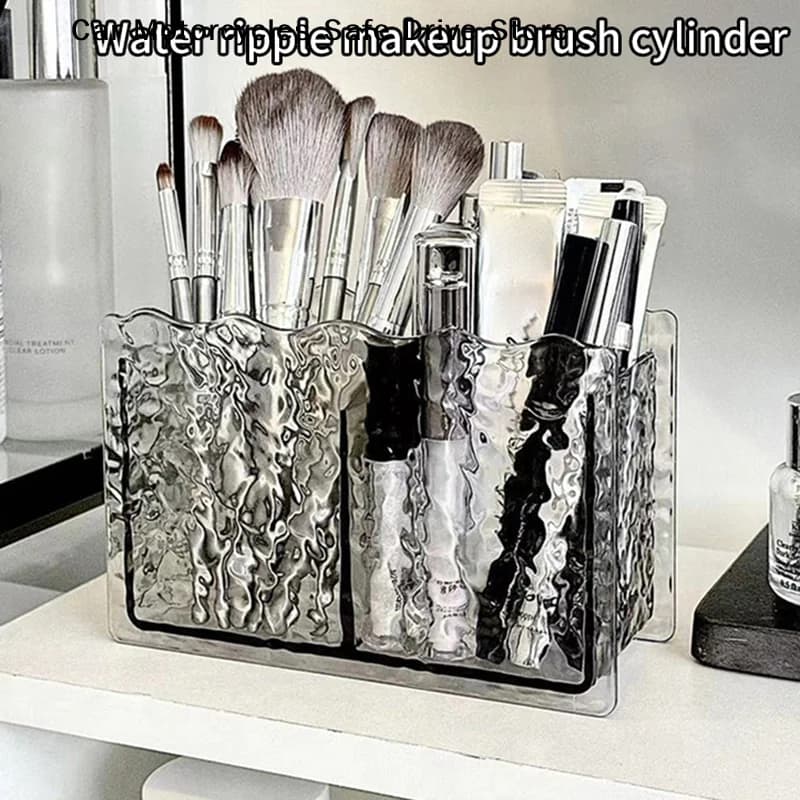 Organizzatore Cosmetico a 2 Fori, Porta Pennelli Trucco, Espositore per Rossetti e Matite Sopracciglia, Scaffale Portaoggetti da Bagno