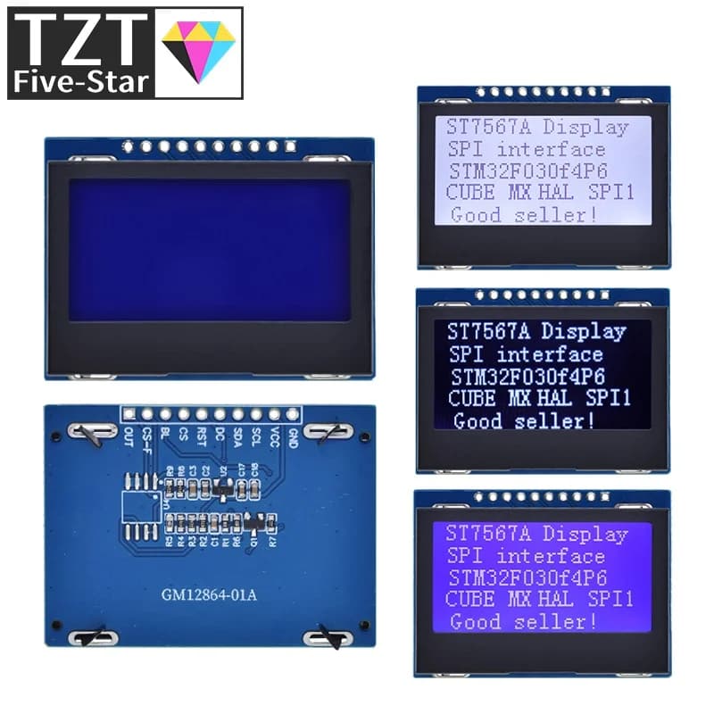 GREATZT 12864 Modulo LCD SPI 128X64 SPI ST7567A COG Scheda schermo grafica Pannello LCM 128x64 Schermo a matrice di punti per Arduino