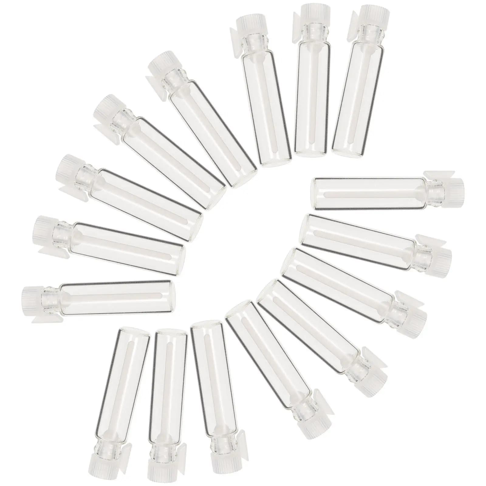 100 Pezzi Flaconi Campionatori di Profumo, Mini Bottiglie in Vetro Ricaricabili, Tappi in Plastica a Prova di Perdite, Contenitori da Viaggio per Oli Essenziali