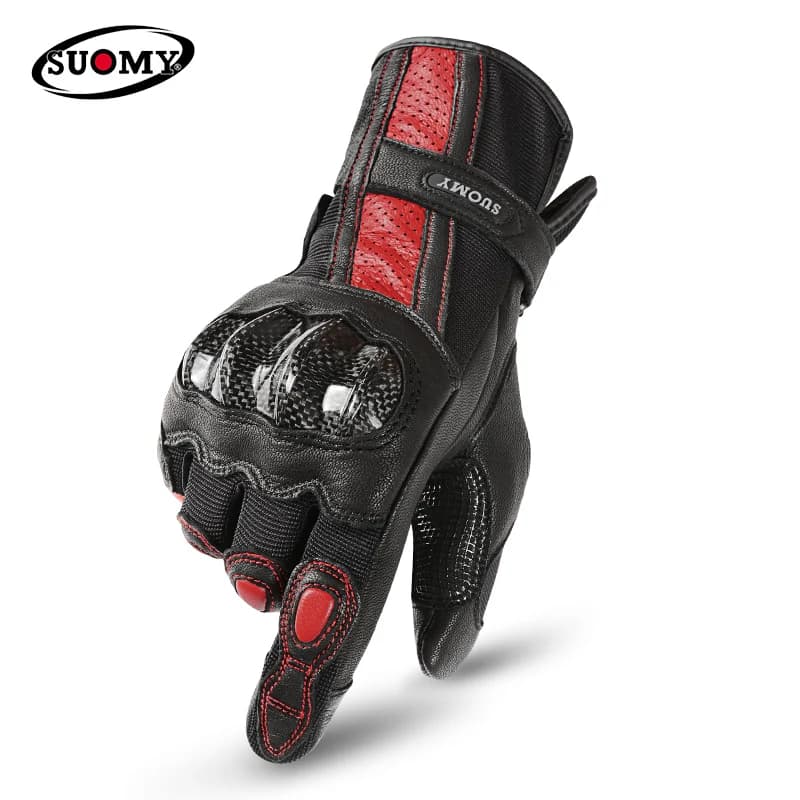 SUOMY Uomo Donna Guanti da moto vintage da equitazione Guanti da moto da motocross con touch screen traspirante in vera pelle antiscivolo