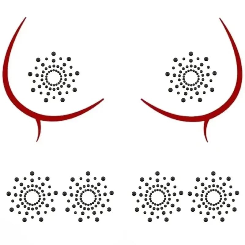 2/1Pairs Sexy Nipple Transparent Self Adhesive Breathable Comfortable Stickers Rhinestone Shiny Breast Petals Lingerie Pasties